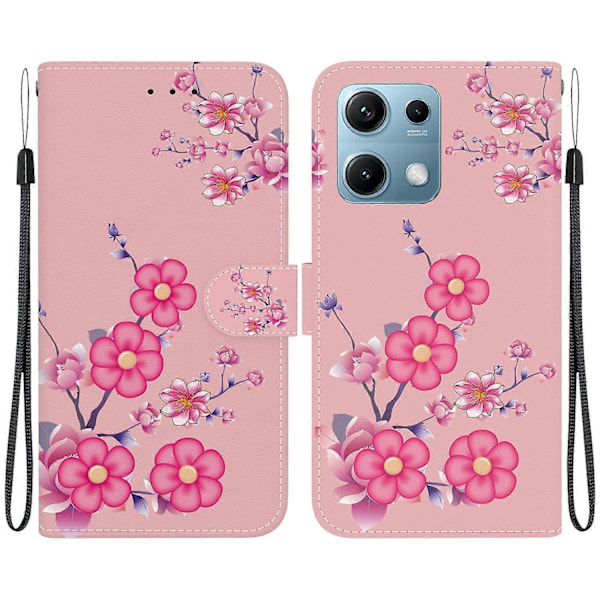 Plånboksfodral för Xiaomi Redmi Note 14S 4G, Anti-Drop Läder Flip Cover med Mönstertryck Multicolor Sakura