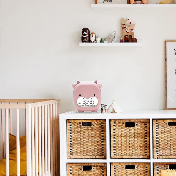 Barn Väckarklocka Sovrum Datum Temperatur Snooze Wake Up Light&night Light Hy pink