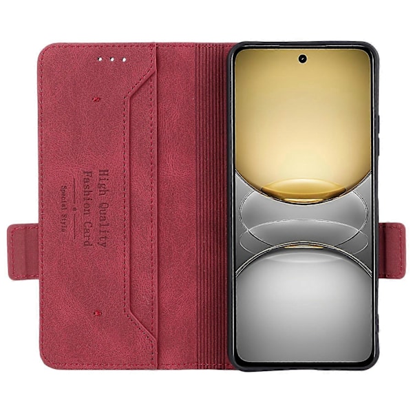 Realme C75 -puhelimen nahkakotelo, lompakkomallinen, läppäkansi ja metallikoriste Multicolor Rose