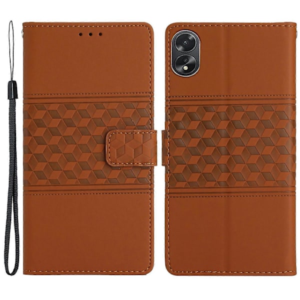 Til Oppo A38 4G Etui Præget Rombe Læder Telefon Wallet Cover Multicolor Style A