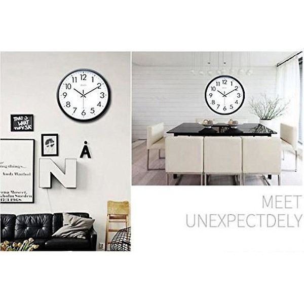 Modern väggklocka Tidlös design med cirkulär ultratransparent urtavla Super Silent Clock Vardagsrum25 cm/10"