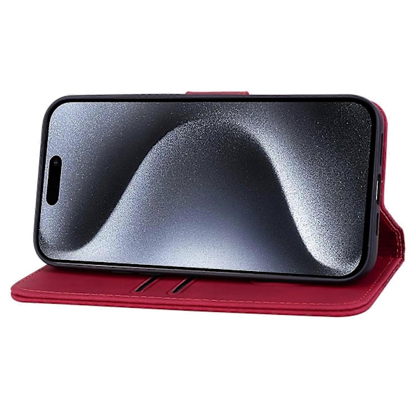 För iPhone 15 Pro Fodral PU Läder Präglat Ställ Plånbok Telefonskal Multicolor Style C