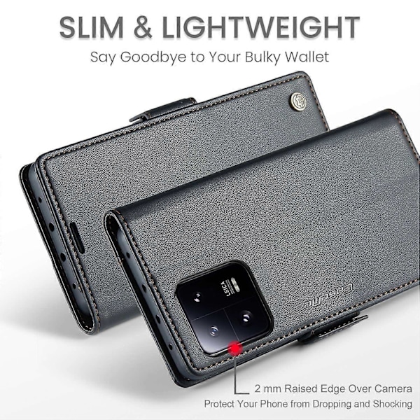 CASEME 023 Serie Til Xiaomi 13 Pro 5G PU Læder Flip Cover RFID Blokerende Wallet Telefon Cover