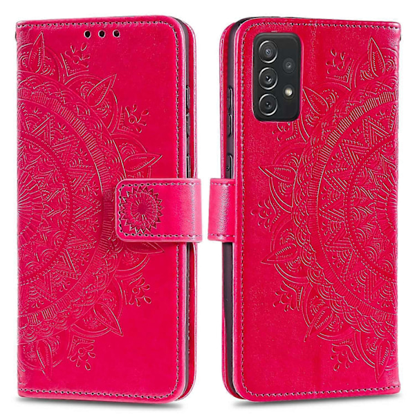 Præget Mandala Blomst Pung Læder Etui med Rem til Samsung Galaxy A52 4G/5G/A52s 5G Multicolor Style D