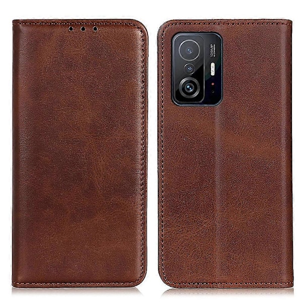 Splitlæder Auto-absorberende Anti-drop Stødsikkert Wallet Stand Telefon Cover til Xiaomi 11T/11T Pro