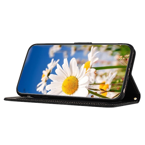 Telefon Case För Iphone 14 Pro Max, Korthållare Stativ Mönster Utskrift Cover Black
