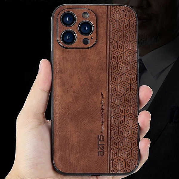 AZNS iPhone 15 Pro PU-nahkapäällysteinen TPU-suojakuori, pölytiivis, kuvioitu puhelinkotelo Multicolor Style C