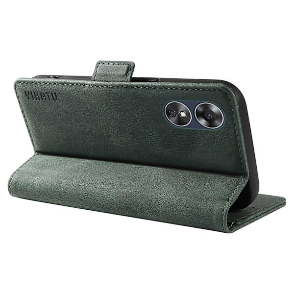 YIKATU YK-005 For Oppo A17 4G PU Lær Hud-følelse Telefonveske Lommebok Stativ Støtsikkert Deksel Multicolor Style D