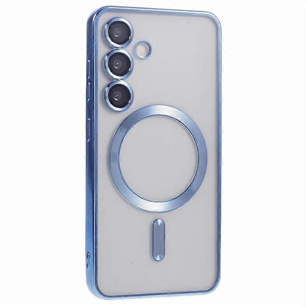 Samsung Galaxy S24+ Magneettikotelo WANLONFENG Täysi Suojaus Galvanoidulla TPU-kuorella ja Karkaistulla Lasilla Multicolor Blue