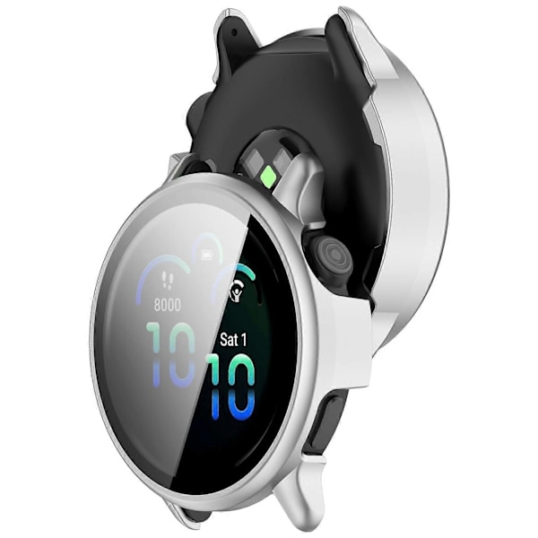 Garmin Vivoactive 6 -kellon suojakotelo PC-kehys karkaistulla lasikalvolla Multicolor Matte Silver