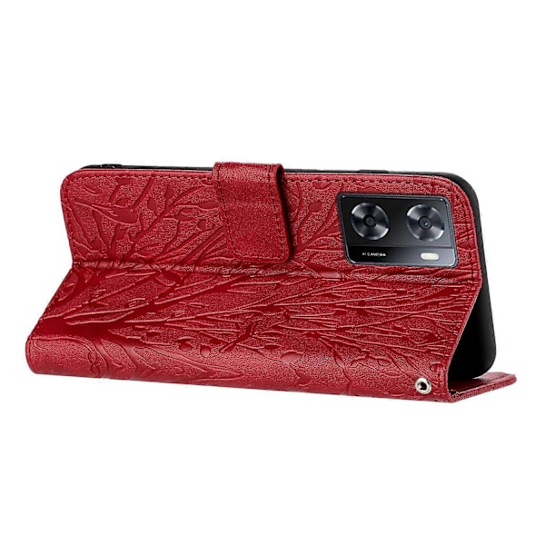 Til Oppo A57 4G Etui Ensfarvet Standpung Slankt Læder Telefoncover Multicolor Style B