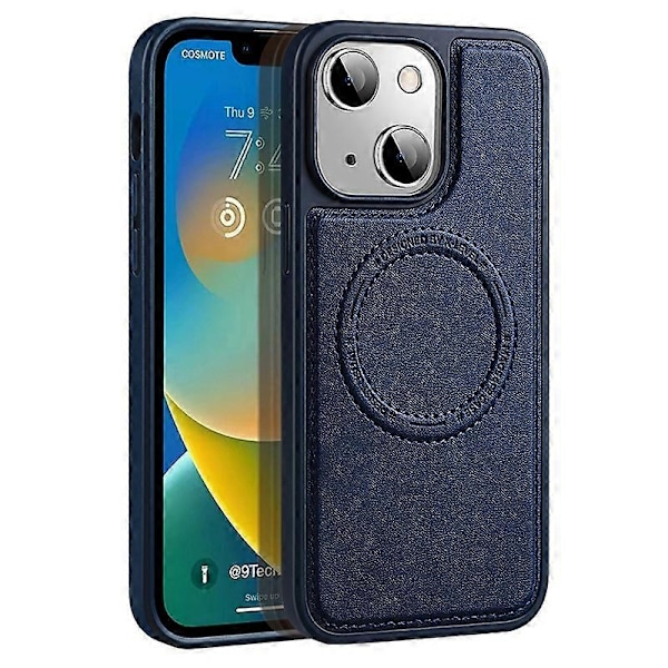 X-LEVEL Magnetiskt Skal för iPhone 15 Plus, PU Läderbelagt TPU+PC Fallskydd Mobilskal Multicolor Style B