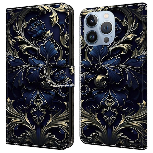 PU læder flip cover til iPhone 16 Pro Max med ståfunktion Multicolor Style A