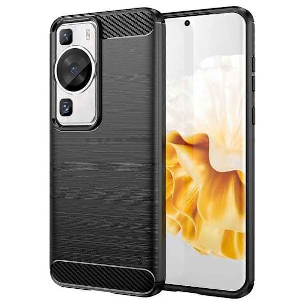 Borstad Kolfibertextur Telefonfodral för Huawei P60, Dammtätt TPU-telefonskal