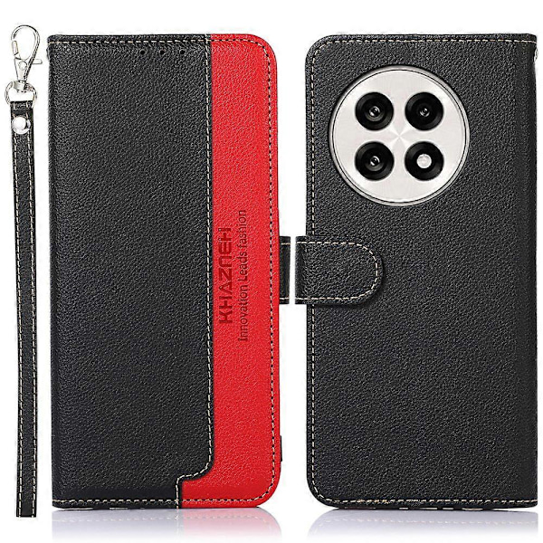 KHAZNEH Puhelinkotelo OnePlus 13R 5G/Ace 5 Pro 5G RFID-suojatulla lompakolla, PU-nahkakansi Multicolor Black
