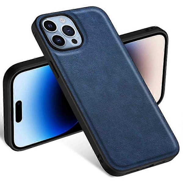 Mobilskal för iPhone 15 Pro Max Fodral PU Läderbelagd TPU+PC Smartphone Skal Multicolor Style C