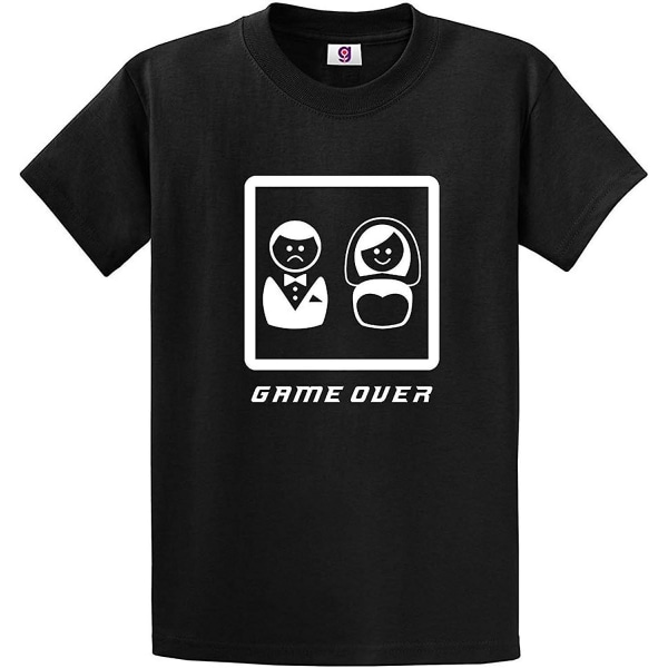 Sjovt Game Over Sjov Ægtemand Brudgom Bryllup Polterabend Herre T-shirt Black M