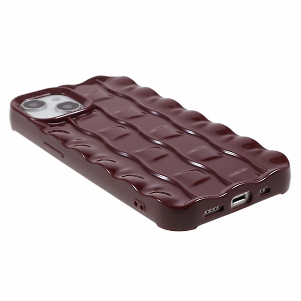 För Iphone 13 Soft Tpu Case 3d randigt mönster Anti-halk bakre cover Red