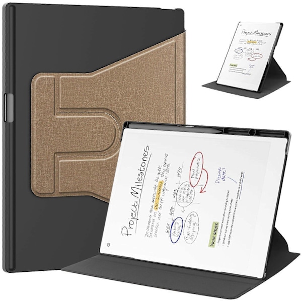 Til ReMarkable Paper Pro Etui Frontstøtte 360 Graders Roterende Stativ PC+PU Læder E-Reader Cover Multicolor Apricot