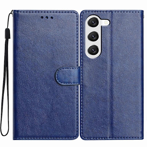 För Samsung Galaxy S23+ Läder Telefonfodral Plånbok Ställ Skydd med Praktisk Rem - Grön Multicolor Blue