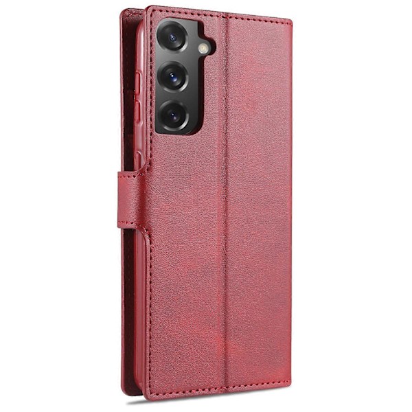 AZNS Dobbeltsidet Magnetisk Lås Pung PU Læder Stand Case til Samsung Galaxy S21 4G/5G Multicolor Style C