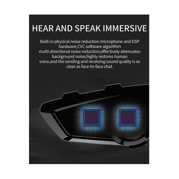 Motorcykelridhjälm Bluetooth headset Hård etikett Inbyggd intercom och musikdelningsfunktion