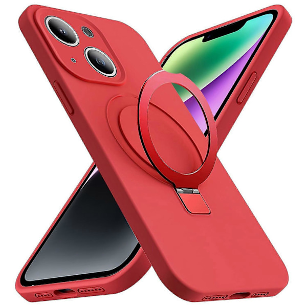 iPhone 14 Magneettinen Puhelinkotelo Piilotetulla Jalustalla Suojakuori Iskunkestävä Nestemäinen Silikonikuori Multicolor Style C