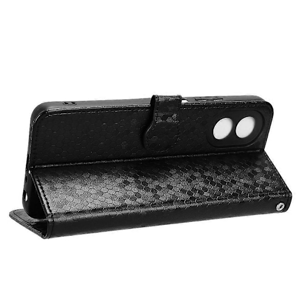 För Oppo A38 4G Fodral PU Läder Präglat Vikbart Ställ Mobiltelefon Skal Multicolor Style E