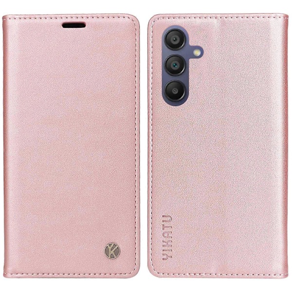 YIKATU YK-001 Fodral för Samsung Galaxy A26 5G/A16 4G Ställ Läder Telefonskal Stark Stängning Multicolor Rose Gold