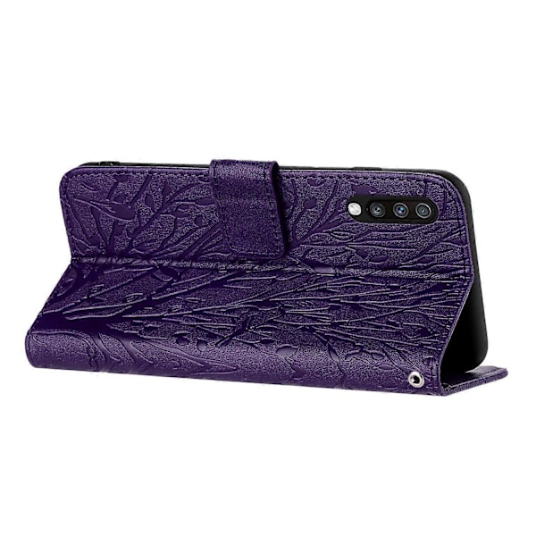 Læderetui med pung til Samsung Galaxy A70, præget læder telefoncover Multicolor Style D