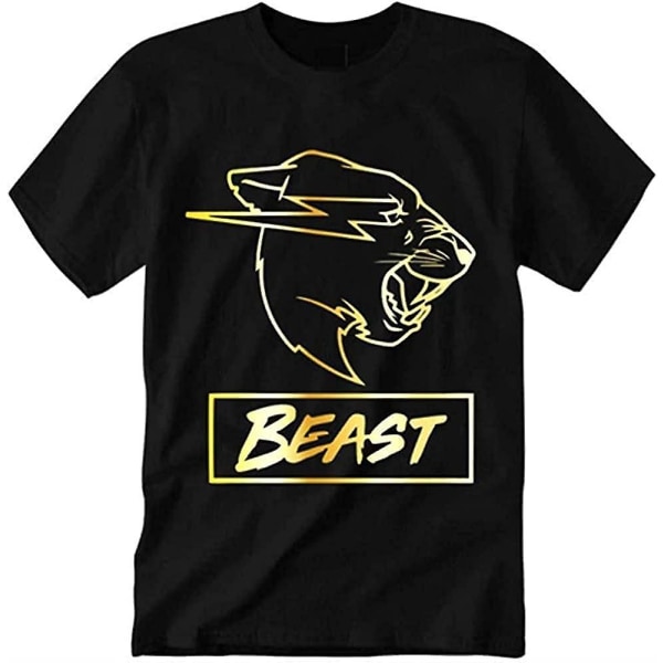Mr. Beast Logotyp T-shirt Herr &, American Youtuber T-shirt Regula -vuxen, 3xl 3XL