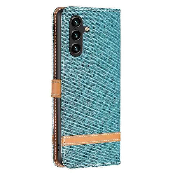 Skal till Samsung Galaxy A15 4G Jeans Tyg Splicing PU Läder Telefonfodral Multicolor Style I