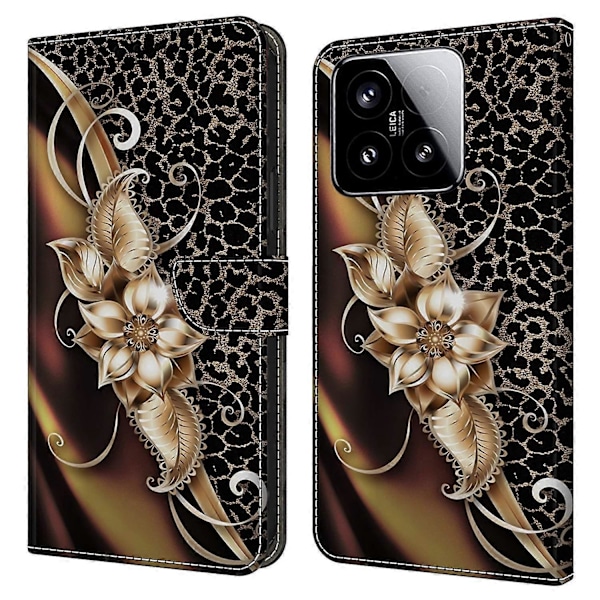 Xiaomi 15 -kotelo PU-nahkainen lompakkokotelo jalustalla Multicolor Metal Flower