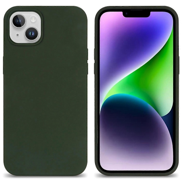 För iPhone 14 Plus Silkeslen Mjuk Touch Flytande Silikon Skal Fiberfoder Fallskydd Mobilskal Multicolor Style C