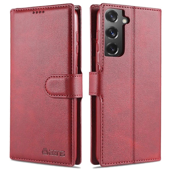 AZNS Dobbeltsidet Magnetisk Lås Pung PU Læder Stand Case til Samsung Galaxy S21 4G/5G Multicolor Style C