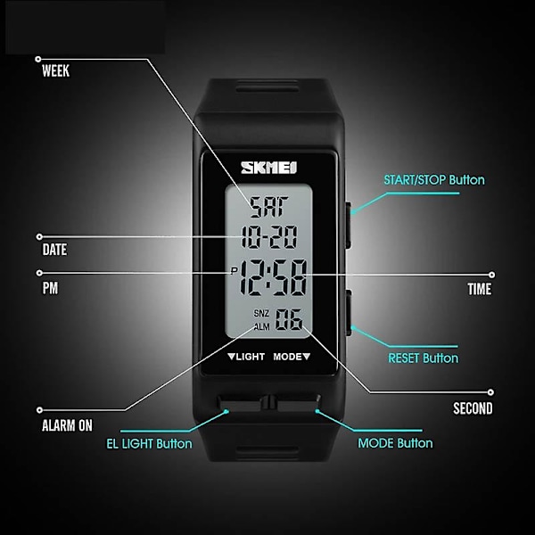 Skmei 1362 Fashion Waterproof Countdown Led Watch Blue