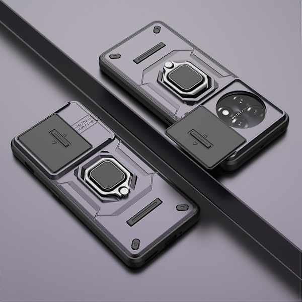Skal för OnePlus 11 5G med Skjutbart Linsskydd, Ringstöd, PC+TPU Telefonfodral Multicolor Style A