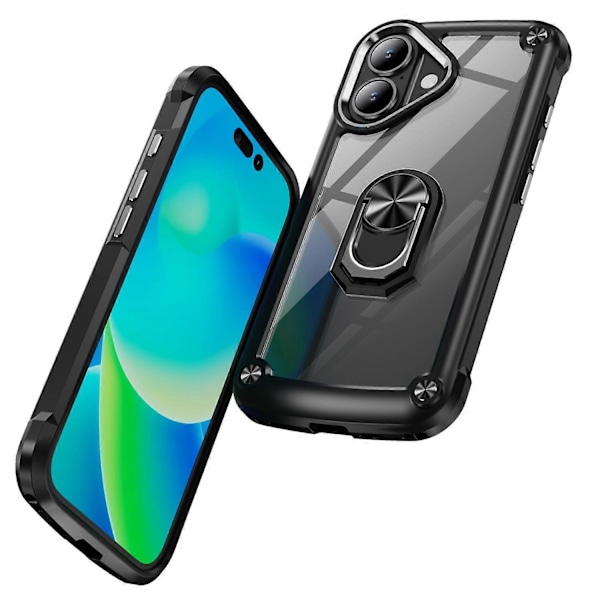 Skal till iPhone 16 Plus med linsskydd i legering, PC+TPU, stativ Multicolor Style G