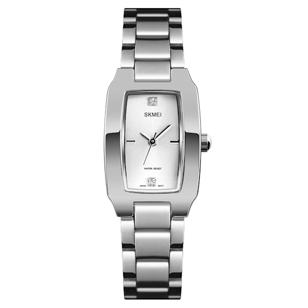 SKMEI Dame Quartz Ur Rustfrit Stål Rem Diamant Urskive Kvinde Armbånd Elegant Dameure silver