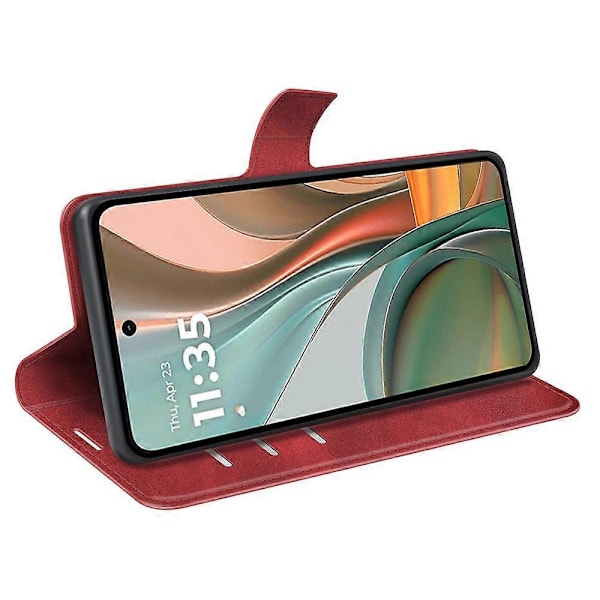 Til Motorola Moto G75 5G Stand Case Anti-Scratch Kalvetekstur Læder Telefon Cover Multicolor Style C