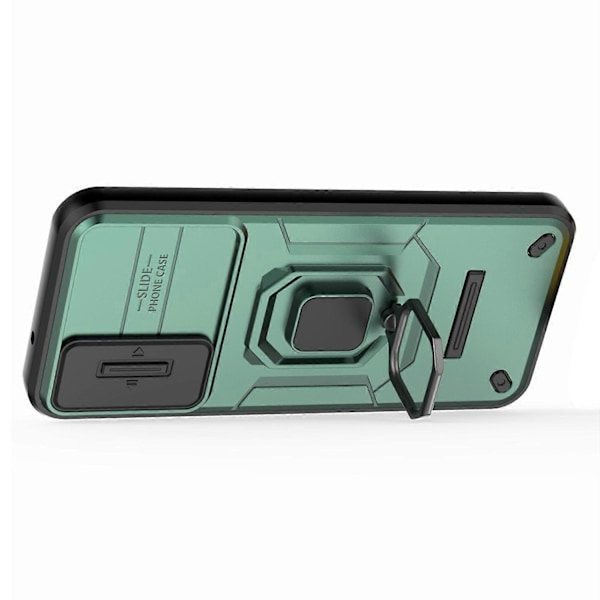 Baksida Skal för Samsung Galaxy A14 5G/A14 4G PC+TPU Telefonfodral Skjutbart Linsskydd Ställ Multicolor Style C