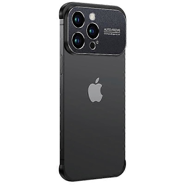 För iPhone 14 Pro Anti-Repskydd Mobilskal Ramlös TPU+Aluminiumlegering Skal med Linsskydd