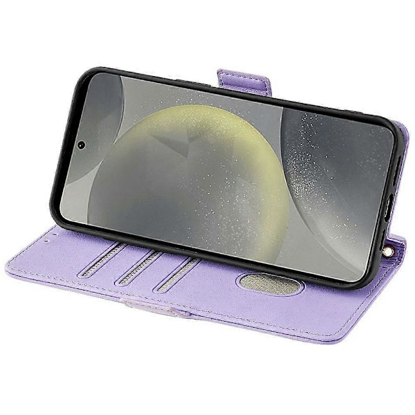 Læder Wallet Case med RFID-blokering og stativfunktion samt håndrem til Samsung Galaxy S25 Multicolor Style A