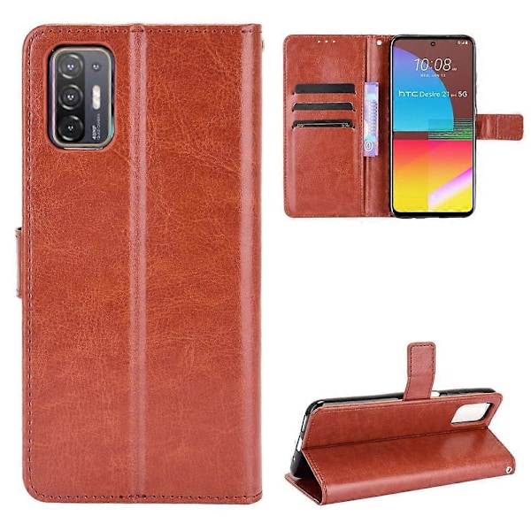 Wallet Stand Design Læder Telefon Cover Shell til HTC Desire 21 Pro 5G