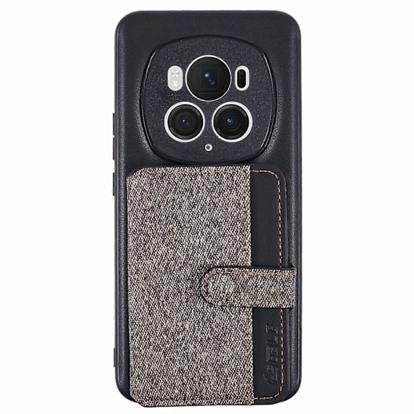 For Honor Magic6 Pro 5G Telefon Cover Klæbende Kortlomme Farvematch med Støttefod- Multicolor Grey