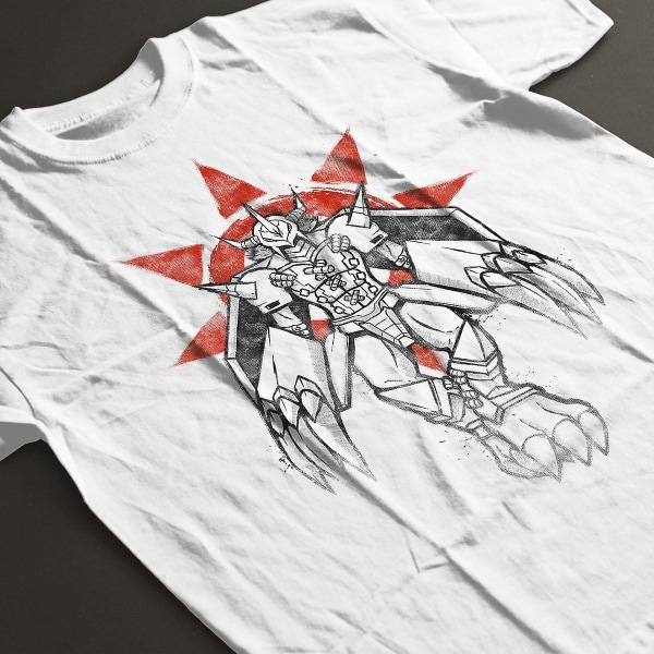 Digimon Wargreymon Grafitti Crest Of Courage T-shirt för män White M