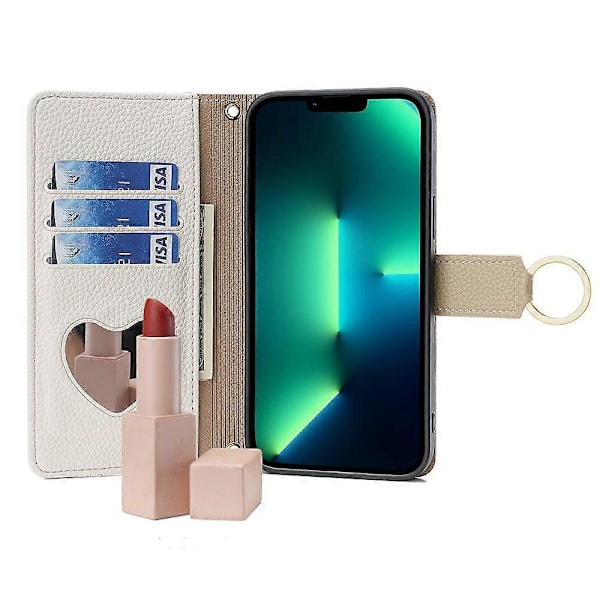 iPhone 15 Pro PU-nahkainen sormipidike puhelinkotelo lompakkoteline täysi suojaava kansi meikillä Multicolor Style C
