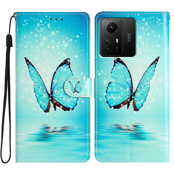 PU Læder Wallet Cover med Mønsterprint og Flip Stand til Xiaomi Redmi Note 12S 4G Multicolor Style A