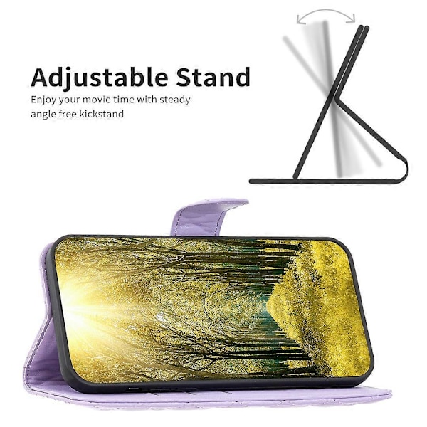 för Xiaomi Redmi 12C 4G Präglat PU Läder Plånboksfodral med Ställ Skydd Multicolor Style E