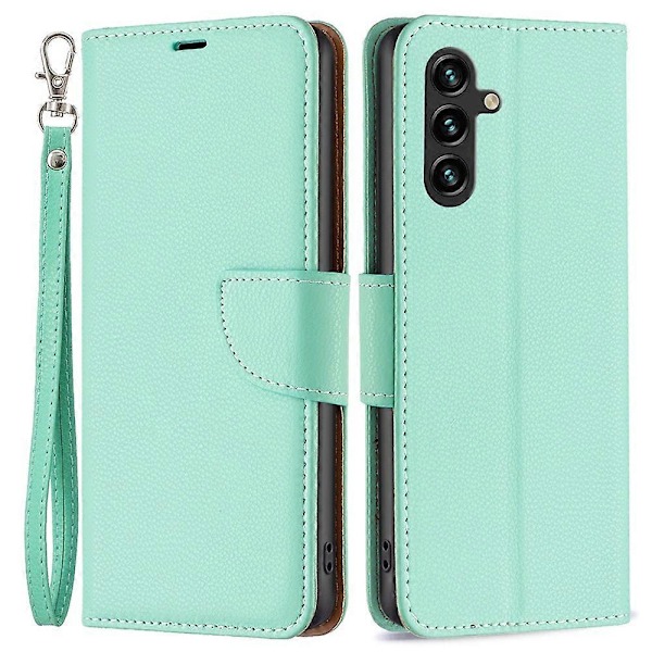 Til Samsung Galaxy A15 4G Etui Litchi Tekstur PU Læderpung Mobiltelefon Cover Multicolor Style F
